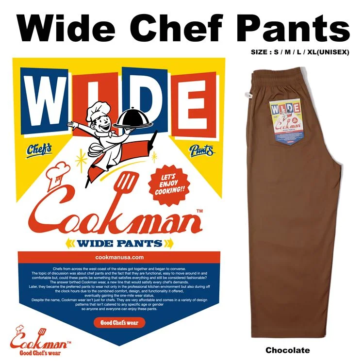 New Deals Cookman Wide Chef Pants - Chocolate