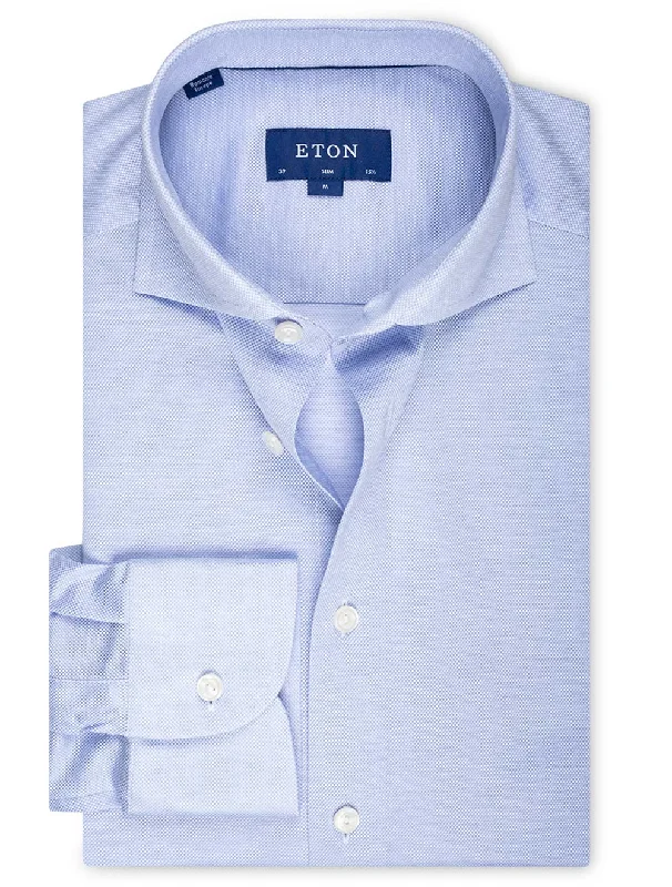 Season Finale Sale Slim Pique Jersey Slim Shirt Blue