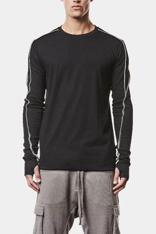 Instant Deal Contrast piping long sleeve tee