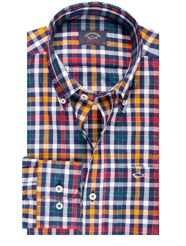Savings Spectacular Check Button Down Shirt Multi