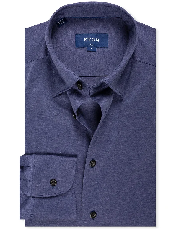 Deal of the Day Slim Fit Jersey Stretch Shirt Indigo