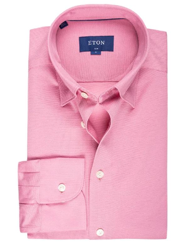 Super Sale Slim Fit Jersey Casual Shirt Pink