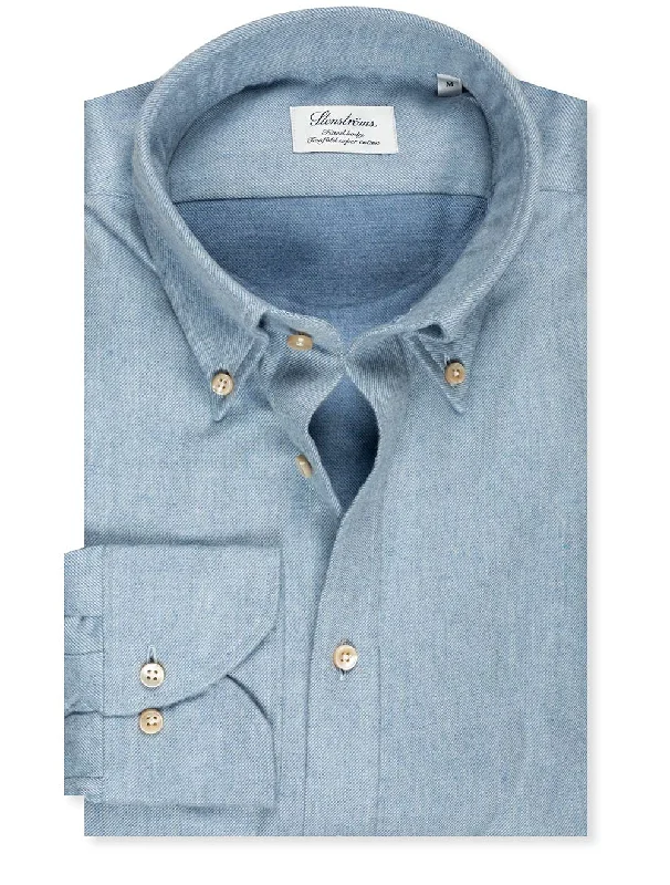 Special Price Luxury Flannel Fitted Shirt Blue
