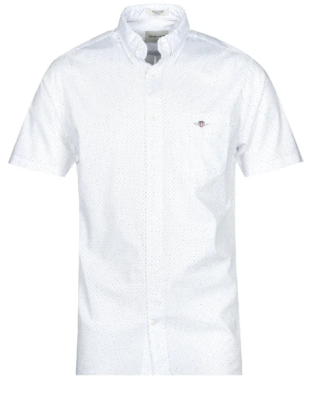 Early Access Regular Micro Dot Poplin Short Sleeve Shirt White