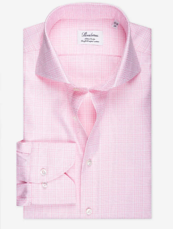 Today’s Special Pink Plaid Check Cotton Fitted Body Shirt
