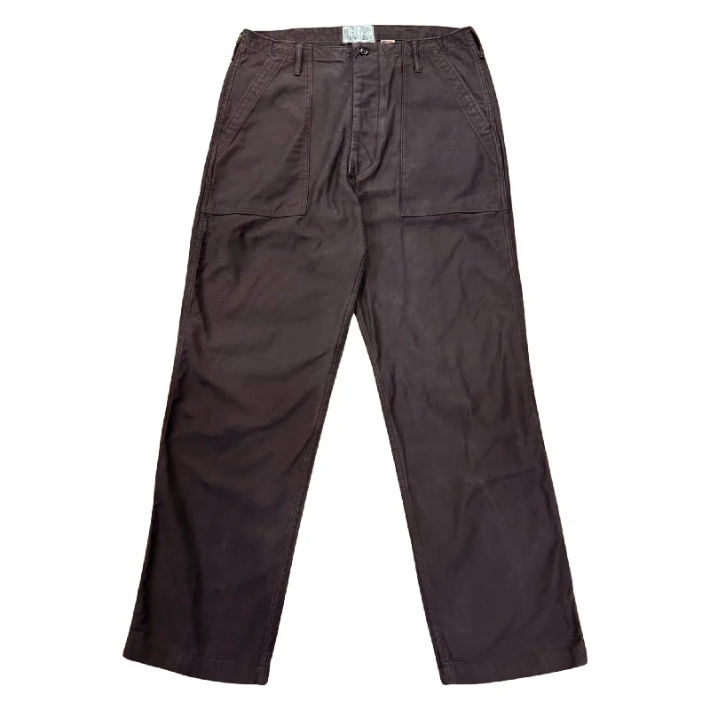 Extra Savings 107 60's era GI chinos in 12 oz faded slate Baker Back Cotton Satin.