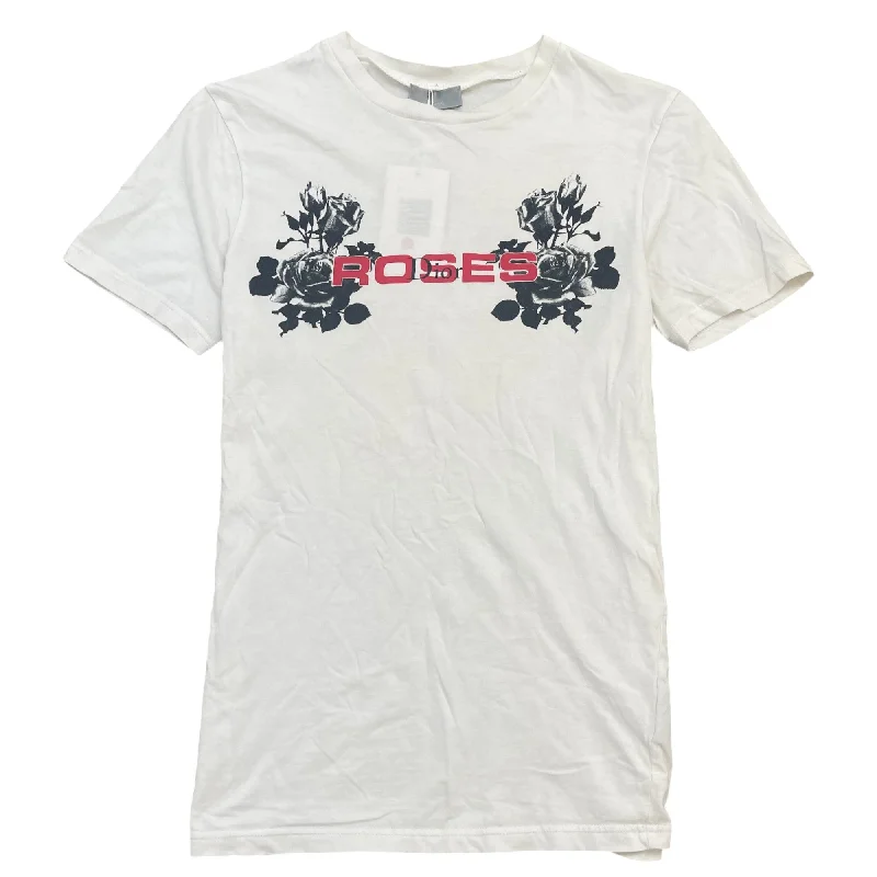 Don't Miss Men's Rose Print T-Shirt White Size XXS