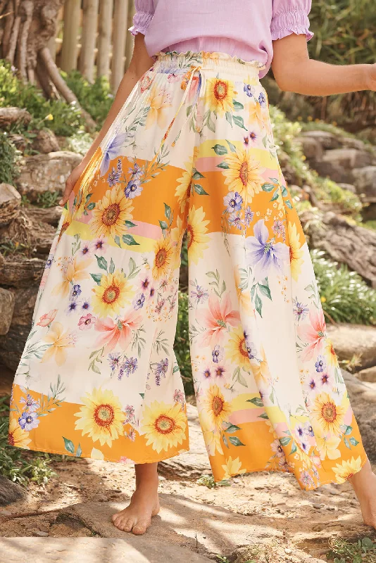 Exclusive Weekend Offers Inside Mariah Pant In Multi Sunflower Print