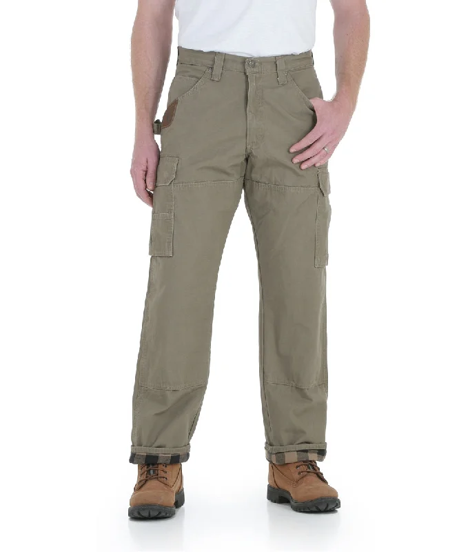 Weekend Offers That Thrill Wrangler Riggs Flannel-Lined Rip-Stop Ranger Work Pants - Bark