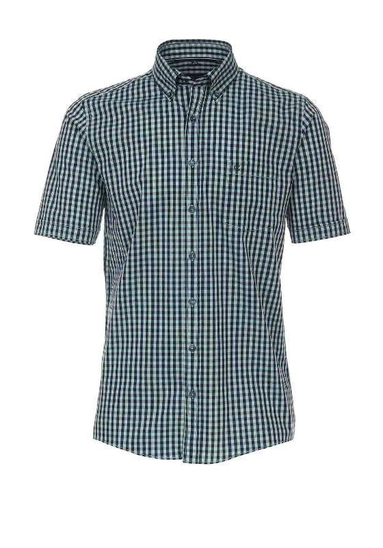 Weekend Discounts to Relish Casa Moda Short Sleeve Check Shirt, Navy & Mint