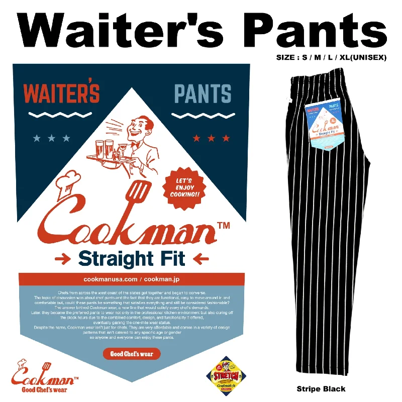 Extra Savings Cookman Waiter's Pants (stretch) - Stripe : Black