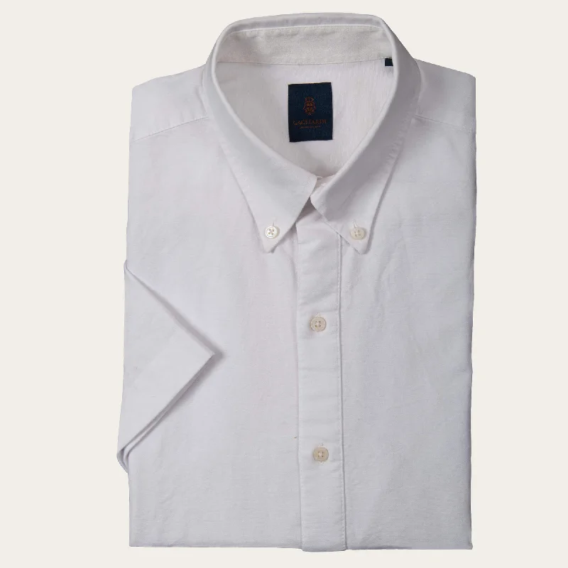 Flash Sale White Tailored Fit Oxford Button Down Short Sleeve Shirt
