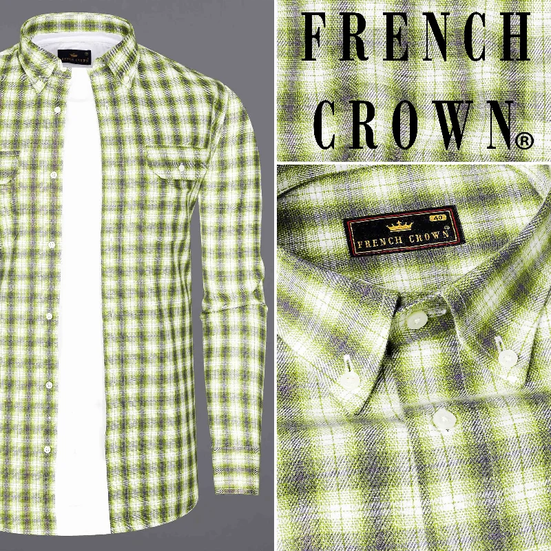 Instant Discount Wild Willow Green Plaid Royal Oxford Overshirt/Shacket