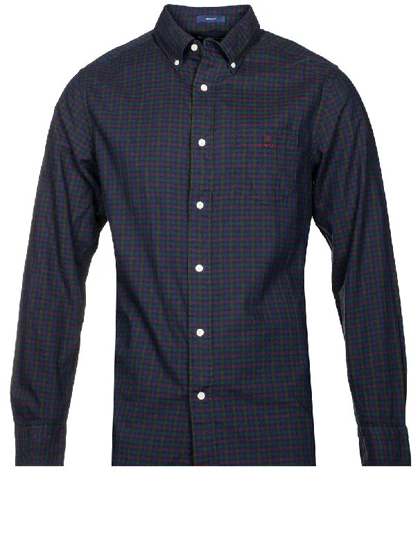 Incredible Offers Regular Fit Gingham Twill Shirt Eden Green