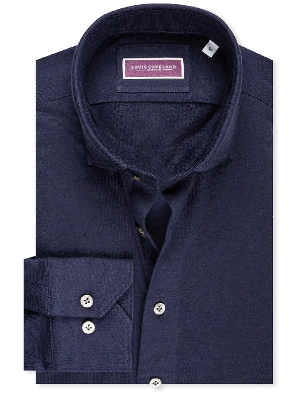 New Arrival Cashmere Blend Jersey Shirt Navy