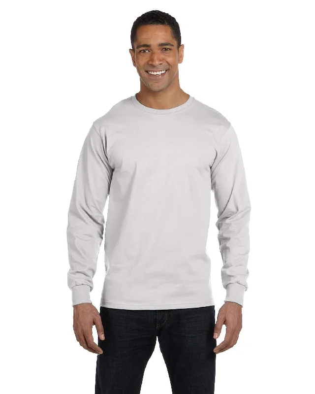Deal of the Day Hanes Long Sleeve Beefy-T T-Shirt | Ash