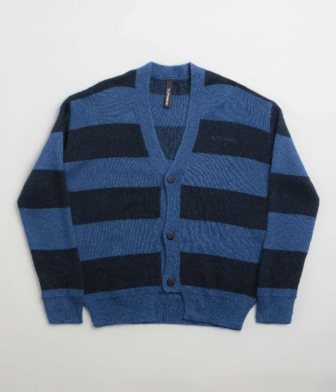 Flash Sale No Problemo Striped Mohair Oversized Cardigan - Blue Multi
