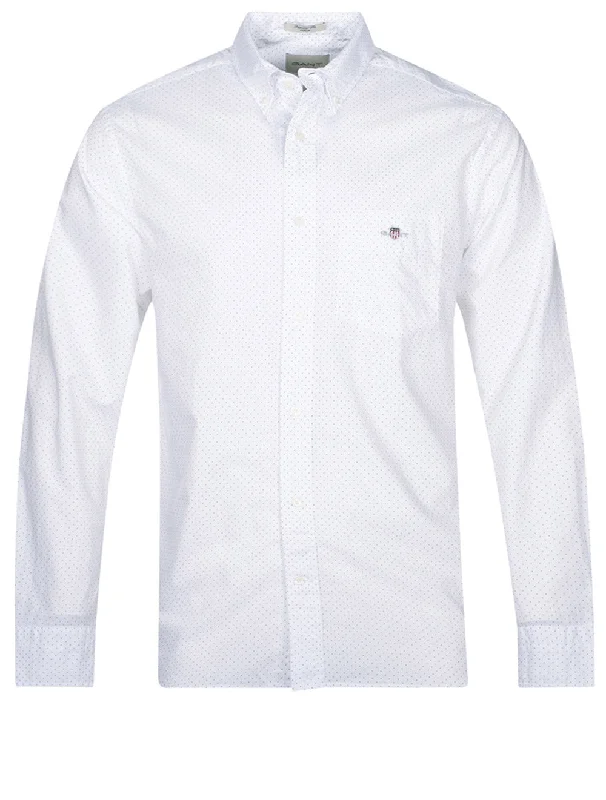Price Reduction Regular Fit Micro Dot Poplin Shirt White