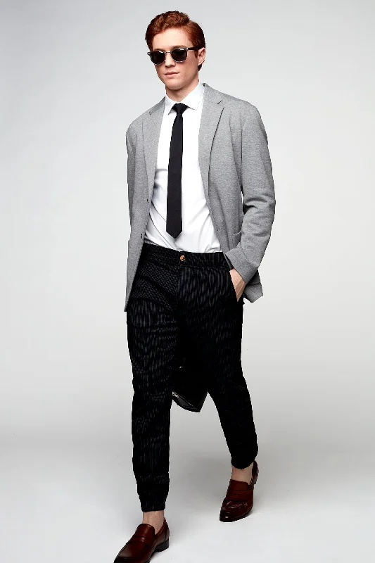 Special Price COOPER -  Slim Fit Chino Jogger -Black Pin Stripe