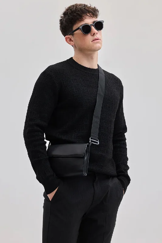Your Weekend, Your Savings Black Knitted Sweater