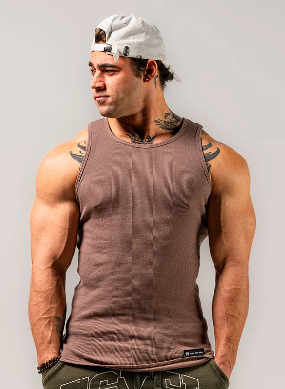 Instant Discount MENS RIBBED TANK - EARTH