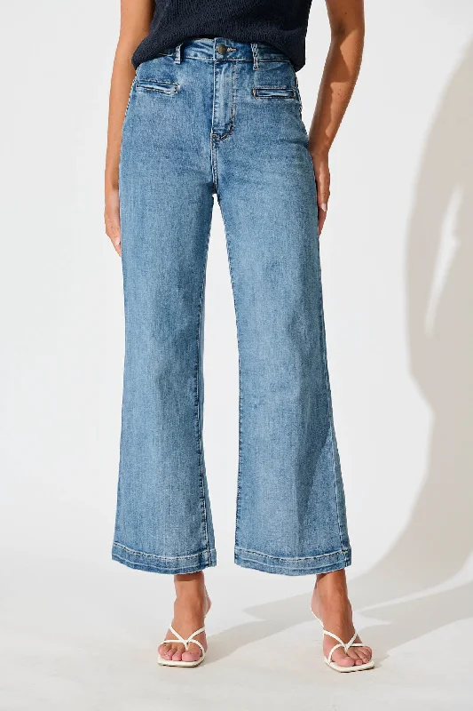 Daily Deals Waverley High Rise Wide Leg Jean In Light Blue Denim