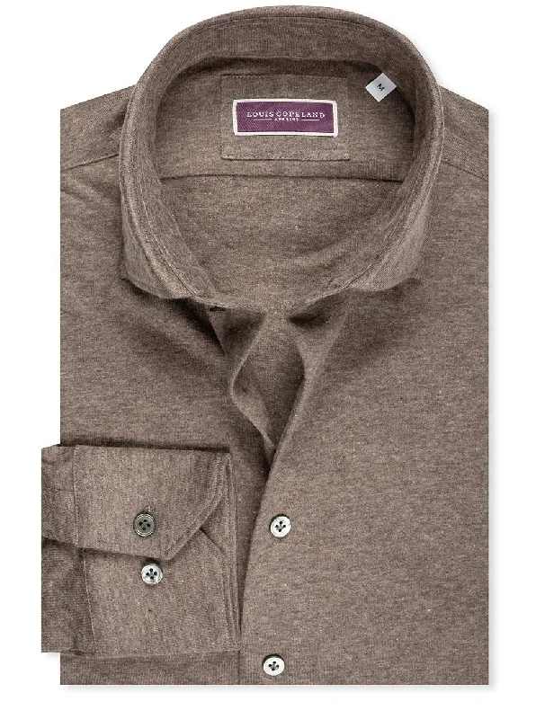 Limited Stock Cashmere Blend Jersey Shirt Brown