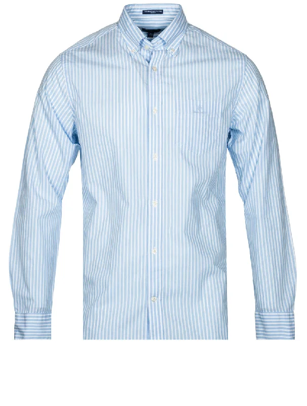 Weekend Specials You Can't Miss Regular Buttondown Broadcloth Stripe Capri Blue