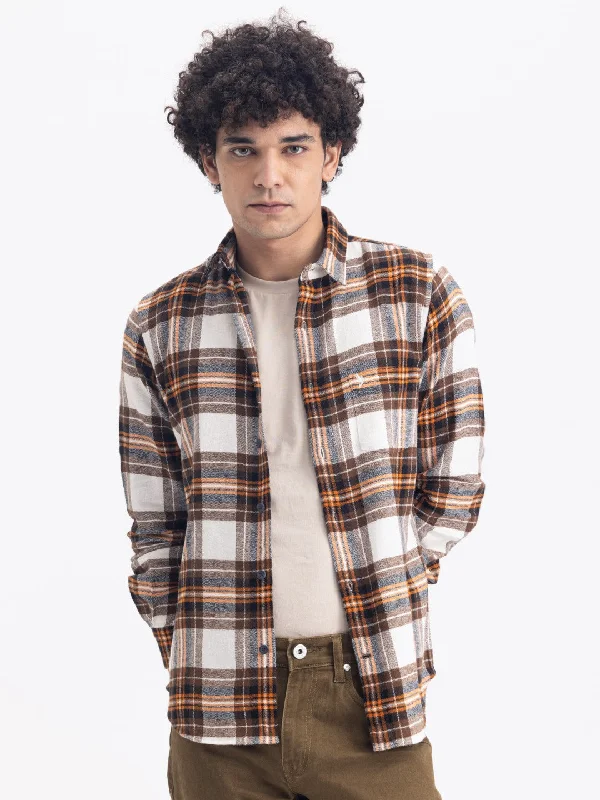 Reduced Prices Brown Checks Corduroy Shirt