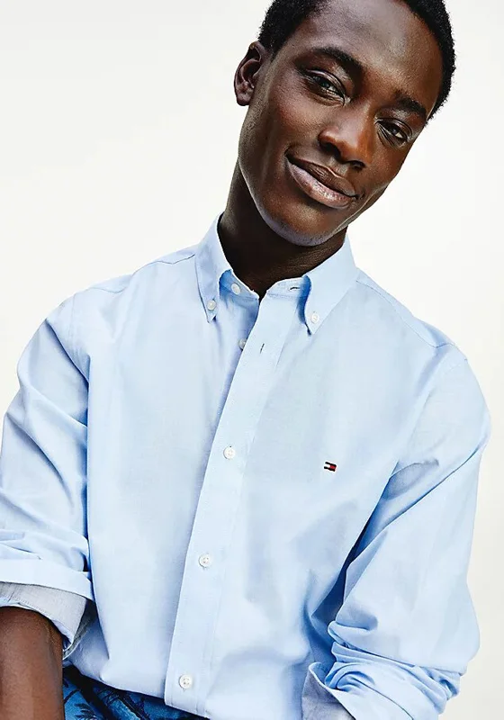 Steals and Deals Tommy Hilfiger Organic Natural Soft Poplin Shirt, Copenhagen Blue