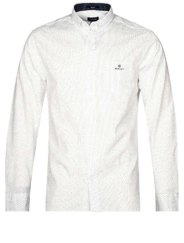 Weekend Shopping Bliss Regular Fit Micro Print Oxford Shirt Eggshell