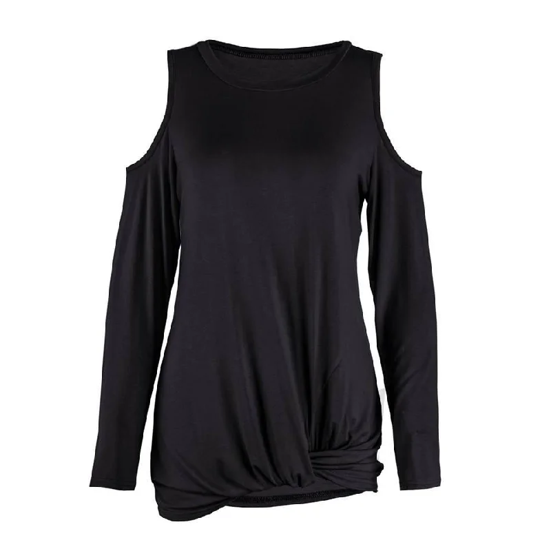 Value Deals Women’s Black Cold Shoulder top
