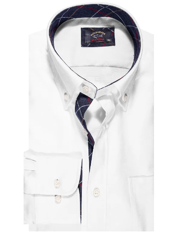 Final Offer Oxford Inlay Shirt White