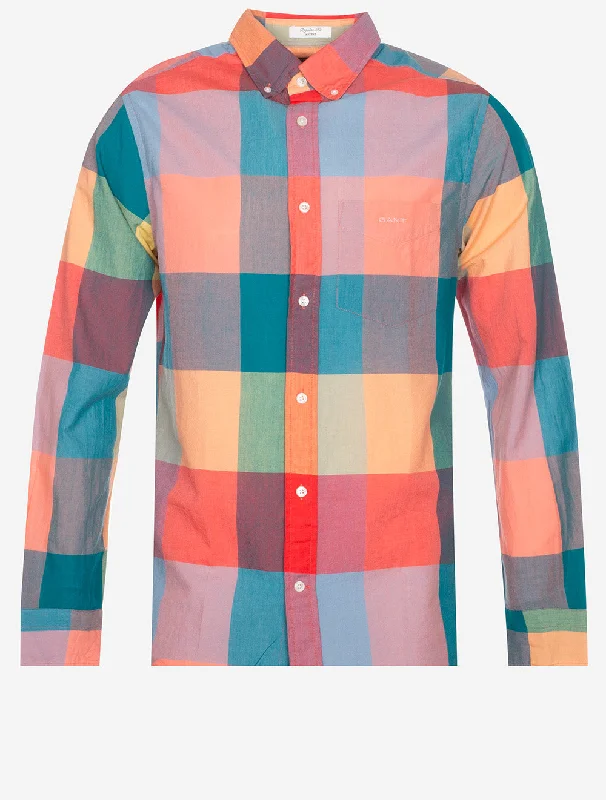 Weekend Specials Just for You Regular Indian Madras Shirt Pumpkin Orange