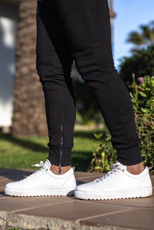 Shop and Save Father Sons Black / Black Tapered Bottoms with Ankle Zip Detail - FSH630