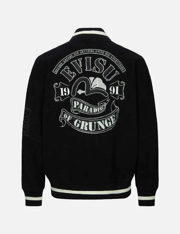 Deal of the Week Logo and Seagull Appliqué Loose Fit Polar Fleece Jacket