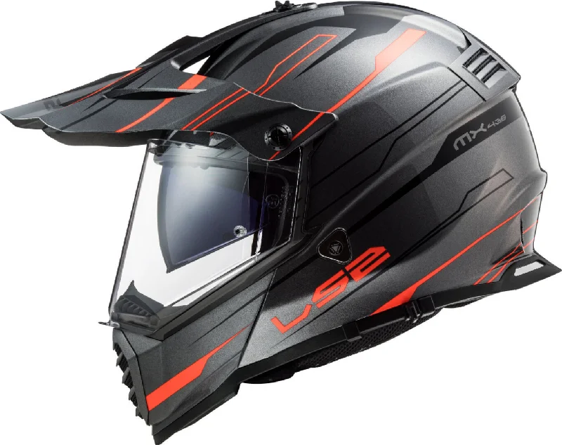 Super Discount LS2 MX436 Pioneer Evo Knight Titanium Fluro Orange Matt Helmet