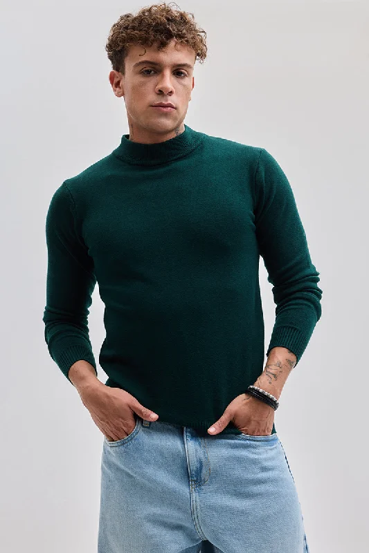 Special Price Dark Green Knitted Sweater