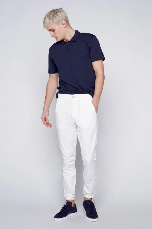 Buy More, Save More ELTON -  Slim Fit Chinos (Convertible Joggers) - Off White