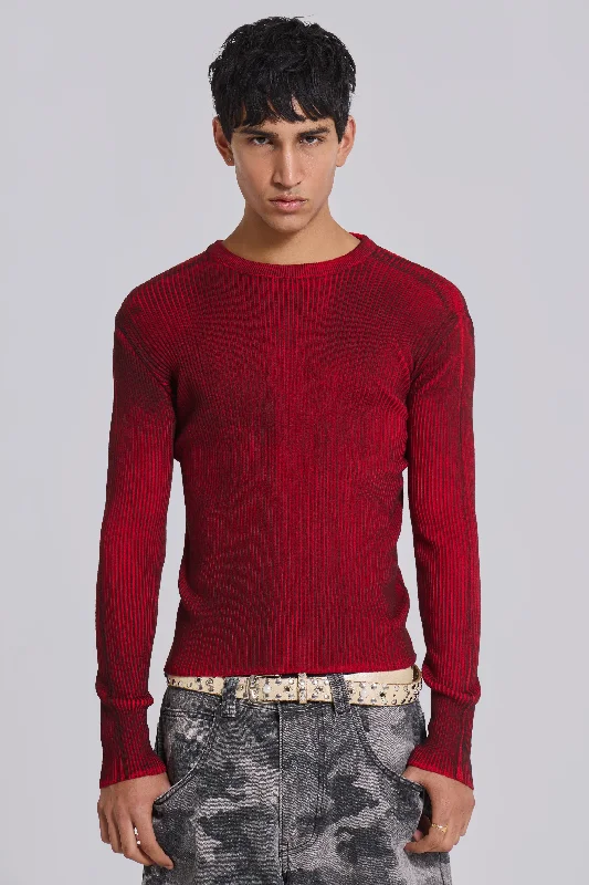 Fantastic Deals Red Scrape Knit