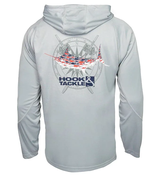 Final Markdown Men's Compass Rods L/S UV Fishing Hoodie (S-2X)