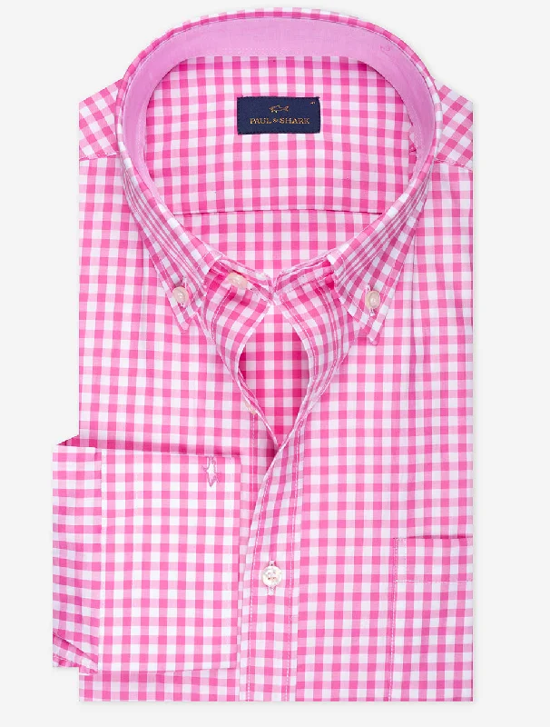 Big Deal Gingham Cotton Twill Shirt Pink