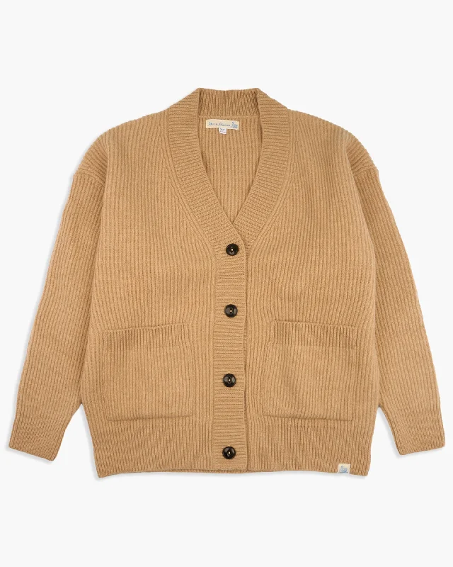 Special Buy Merz B Schwanen Good Basics LOCG01 Merino Wool & Cashmere Oversized Cardigan - Toffee