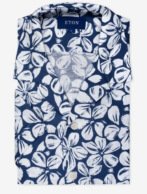 Value Deals Linen Resort Shirt Blue