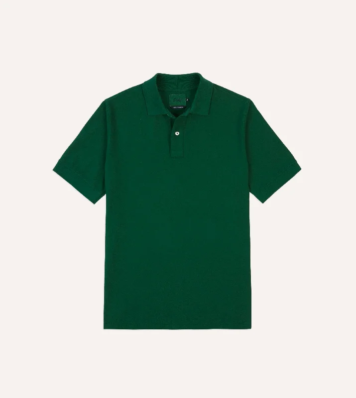 Weekend Deals That Sizzle Green Piqué Cotton Polo Shirt
