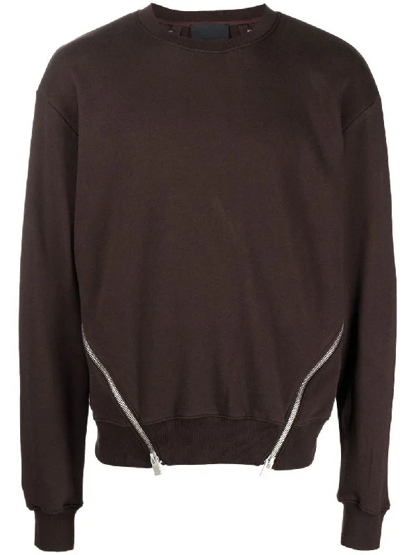 Super Bargain Zip-Details Cotton Sweatshirt
