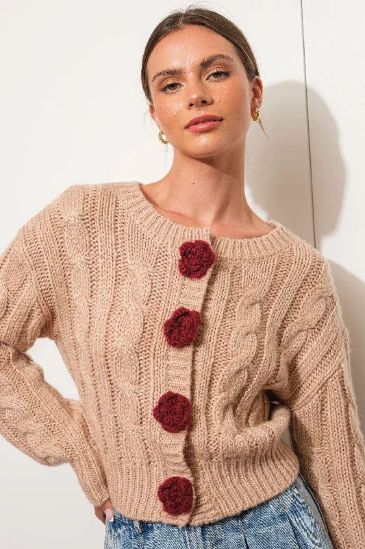 Huge Discounts Rose Button Cardigan