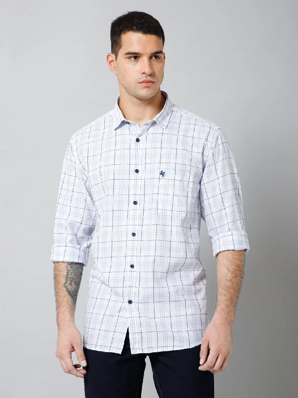 Epic Value Men's Sky Blue Casual Medium Checks Full Sleeve Shirt