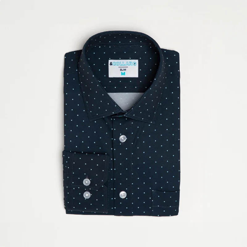 Massive Deal Range Shirt - Navy w/ White Polka Dots