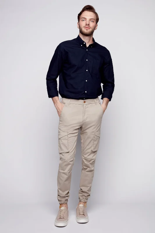 Unmissable Offer DEAN -  Slim Fit Cargo Chinos (Convertible Joggers) - Sage
